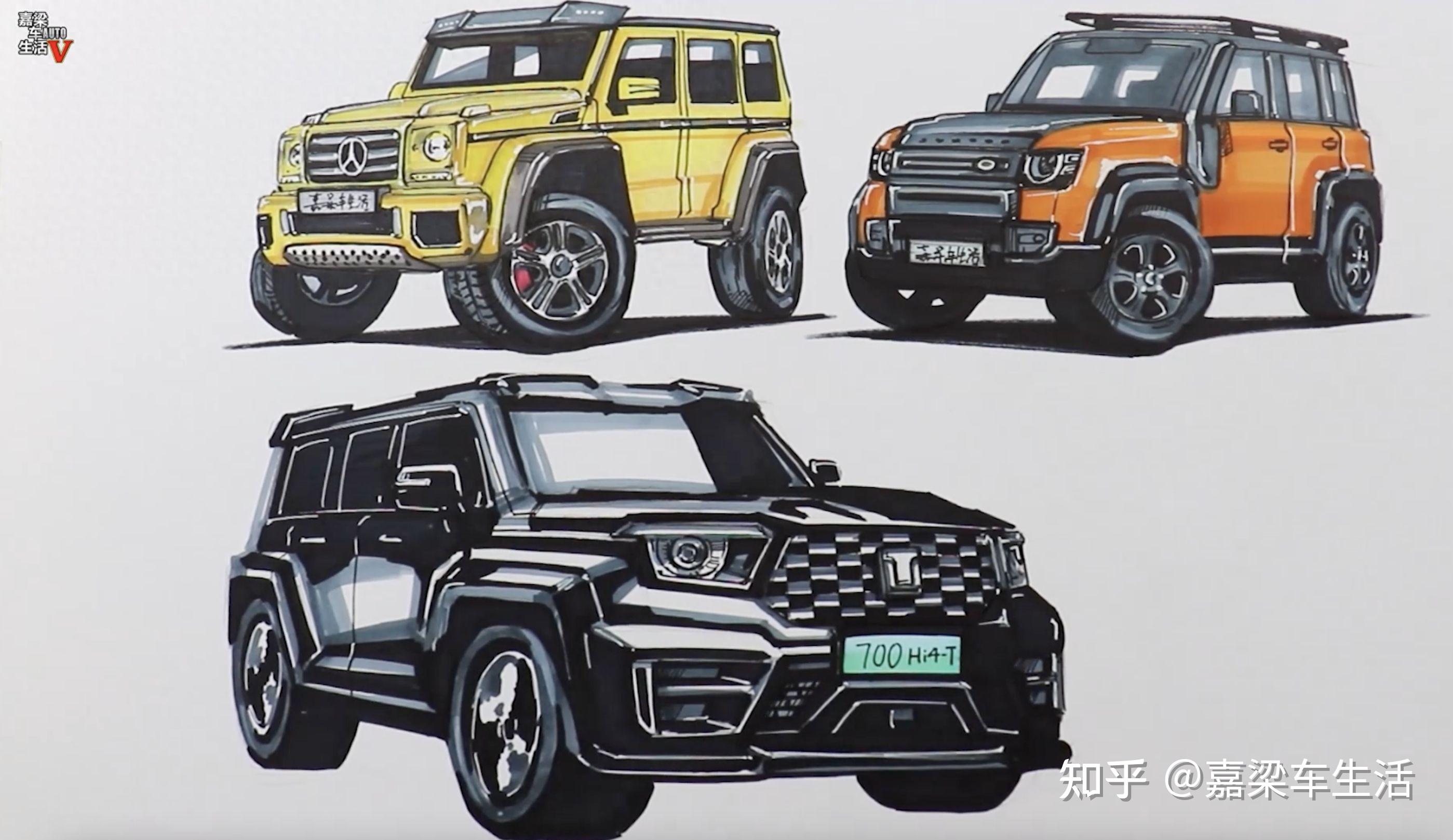手绘解读坦克700hi4t首发限定版30t混动硬派越野车