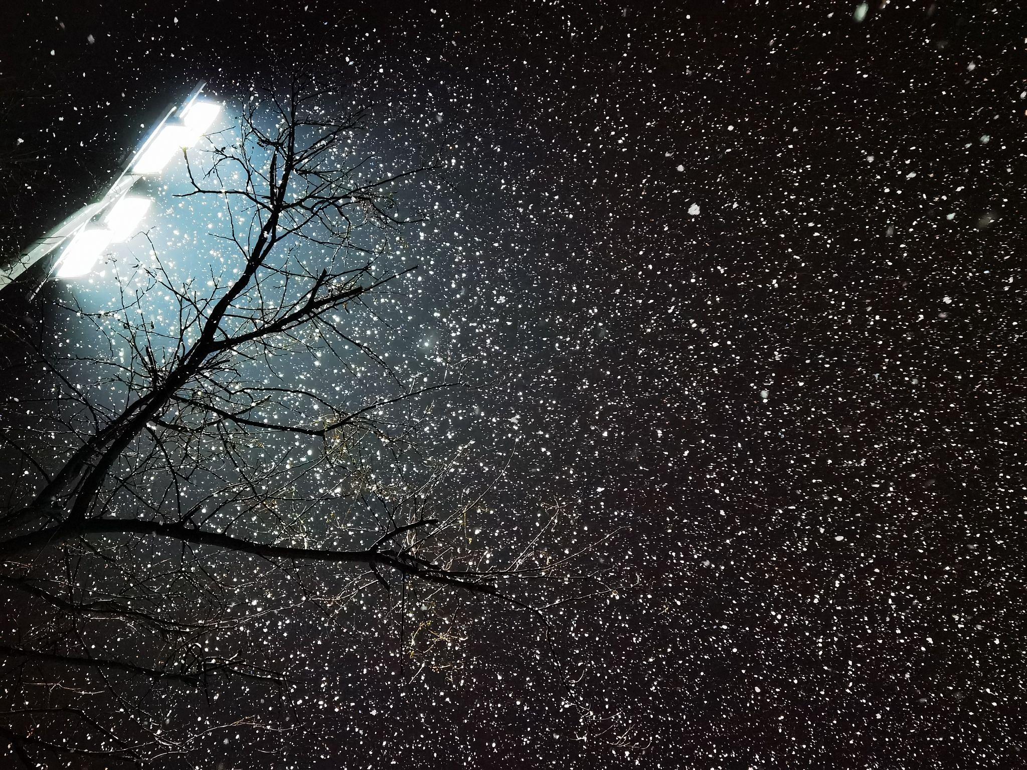 雪后的夜晚图片图片