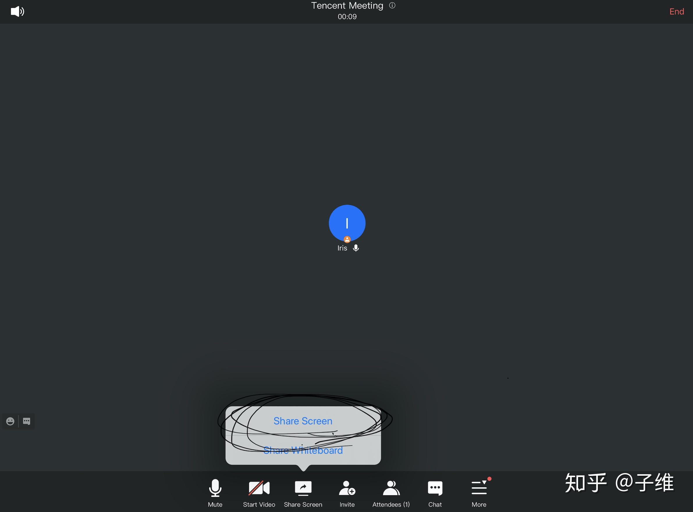 腾讯会议在ipad上共享屏幕时ipad自带录屏显示是在录,但是为什么之后