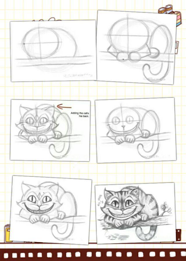 爱丽丝里面的猫怎么画图片