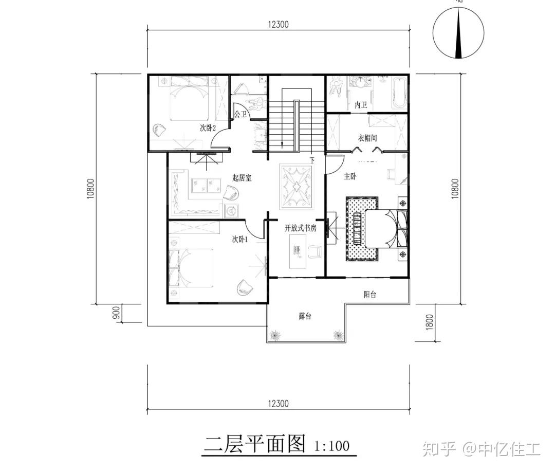 12米x10.8米房屋平面图图片