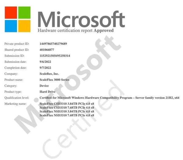ScaleFlux CSD 3000系列通过微软WHQL认证 知乎
