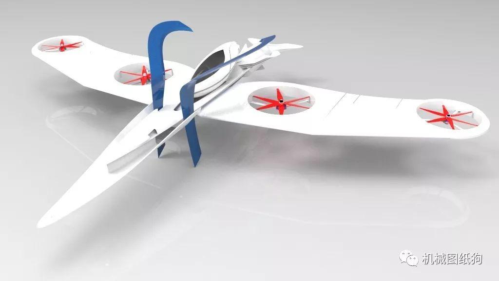 飛行模型仿鳥型無人機造型3d圖紙solidworks設計