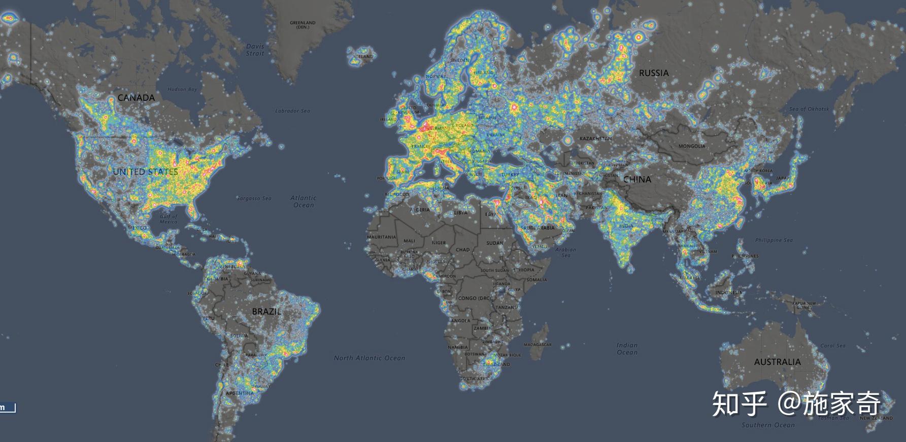 全球光污染分布查询 - 知乎