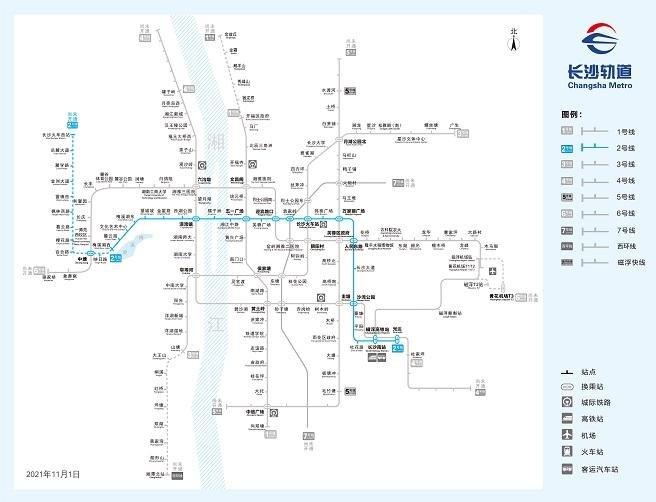 长沙地铁2号线线路图最新