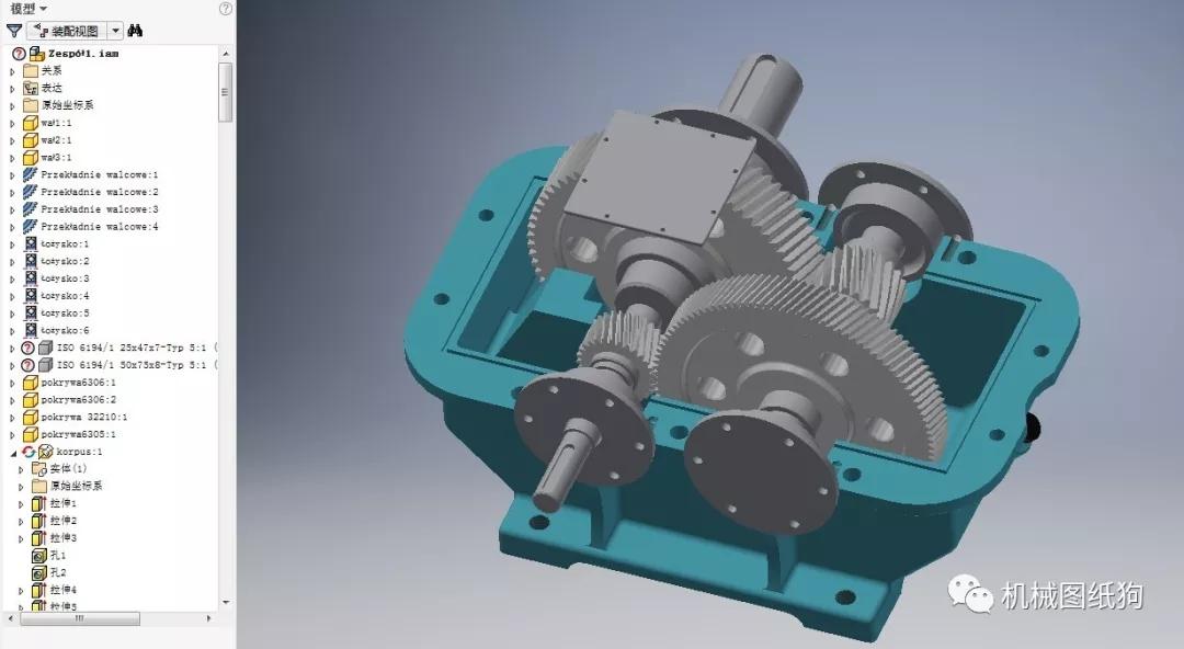 差减变速器 Reducer普通一级斜齿轮减速器3d图纸inventor设计 知乎
