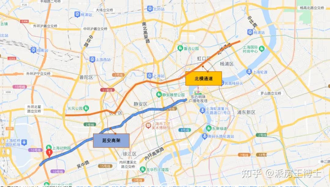 上海北横通道线路图图片