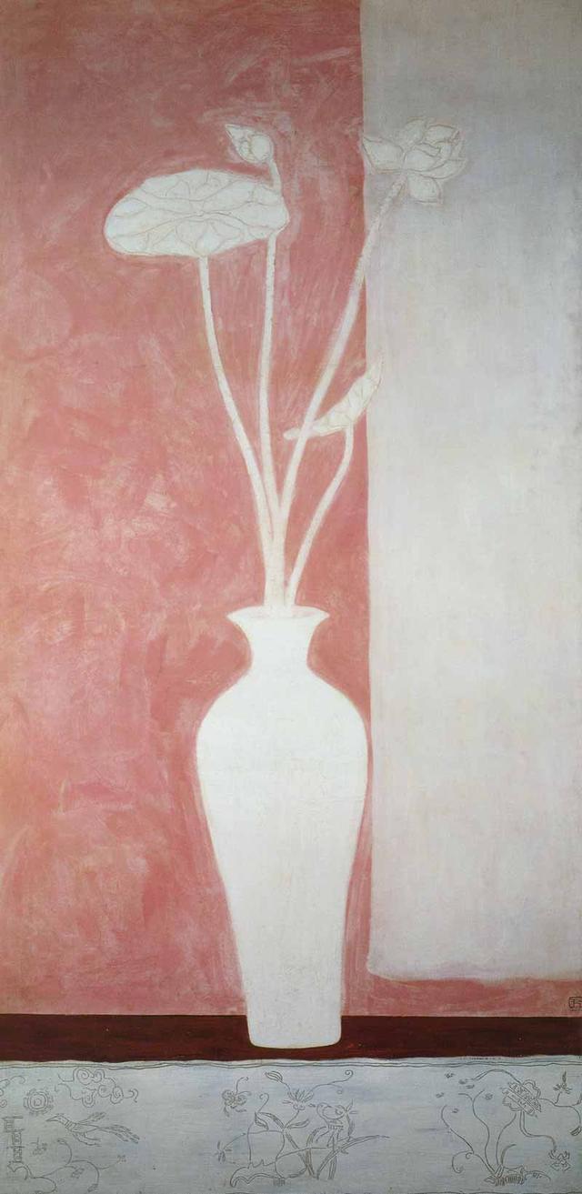 常玉《花盆》常玉画中,当然永远少不了那标志性的花花草草.