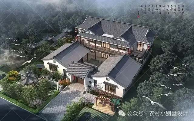 48款二层中式合院别墅,二层新中式四合院农村自建房别墅设计图 - 知乎