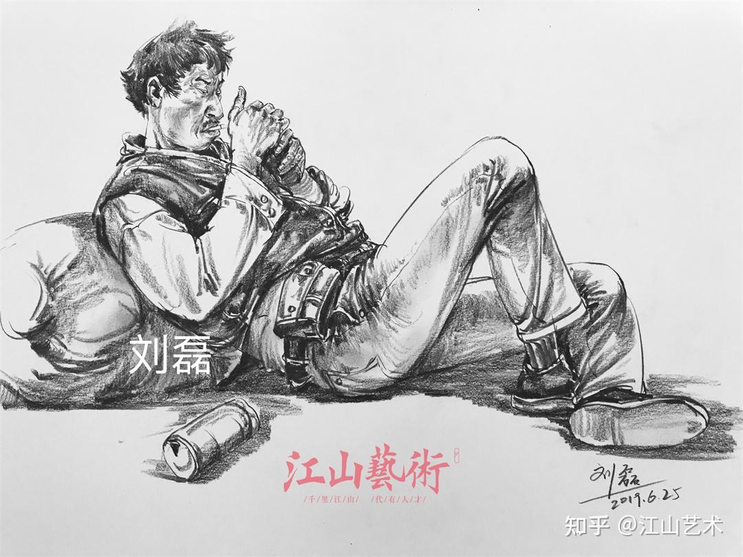 直播教学广州江山画室联考方向速写示范刘磊