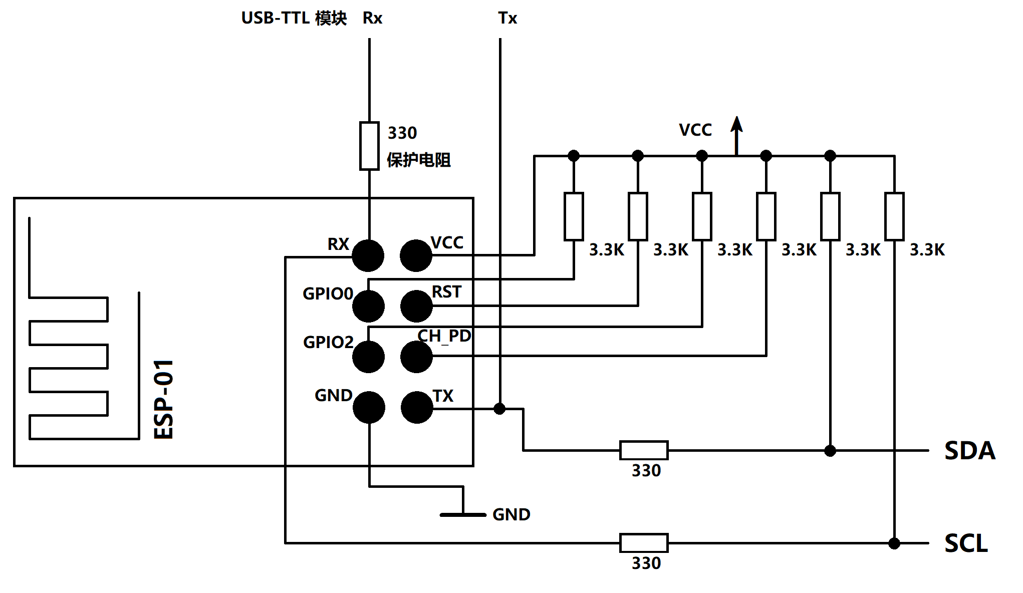 esp8266-01电路图图片