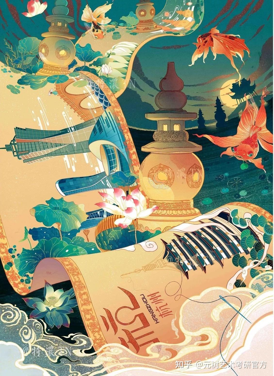 视觉传达考研手绘素材——国潮风主题 - 知乎