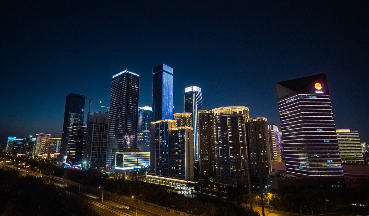 西安幸福林带夜景图片