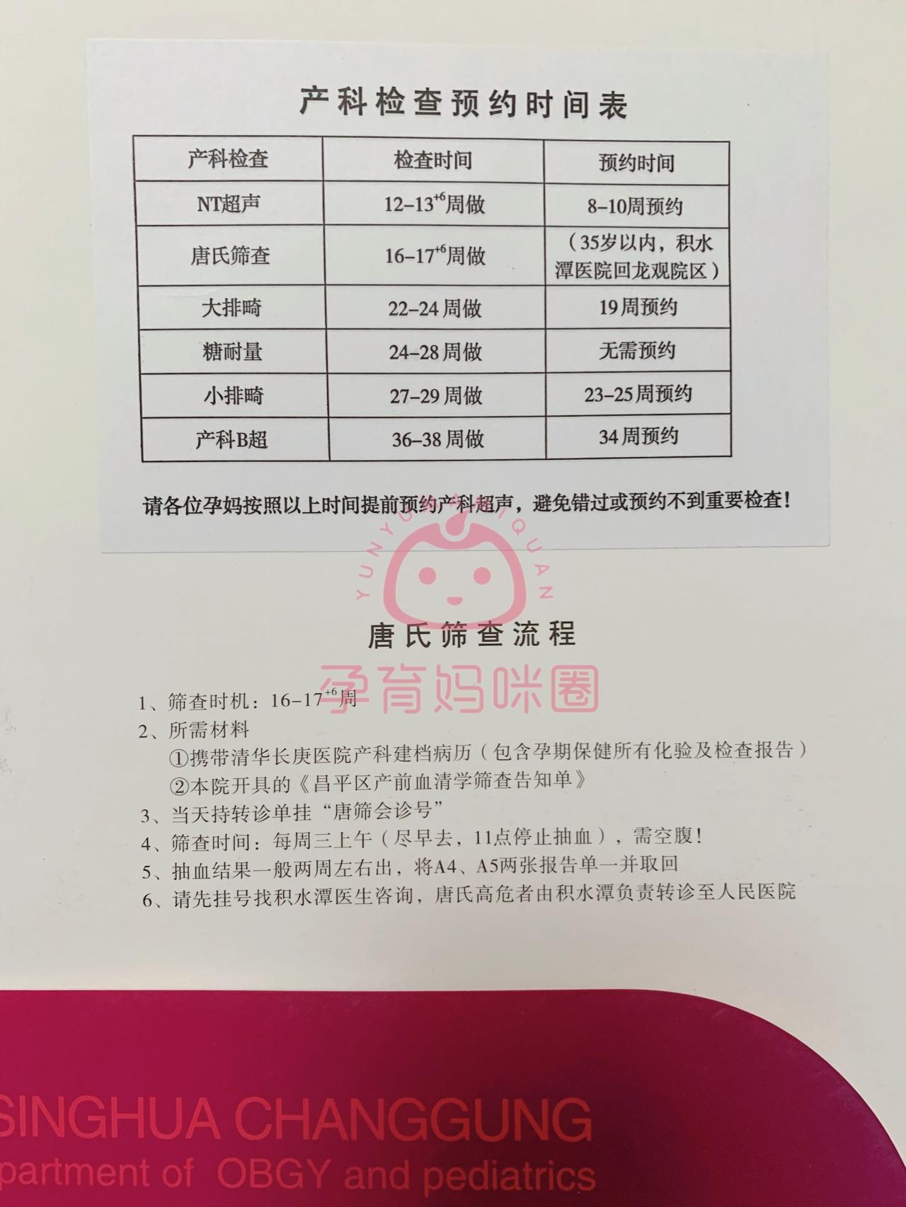 2023年北京清华长庚医院产检一万多产检流程产检费用产检项目