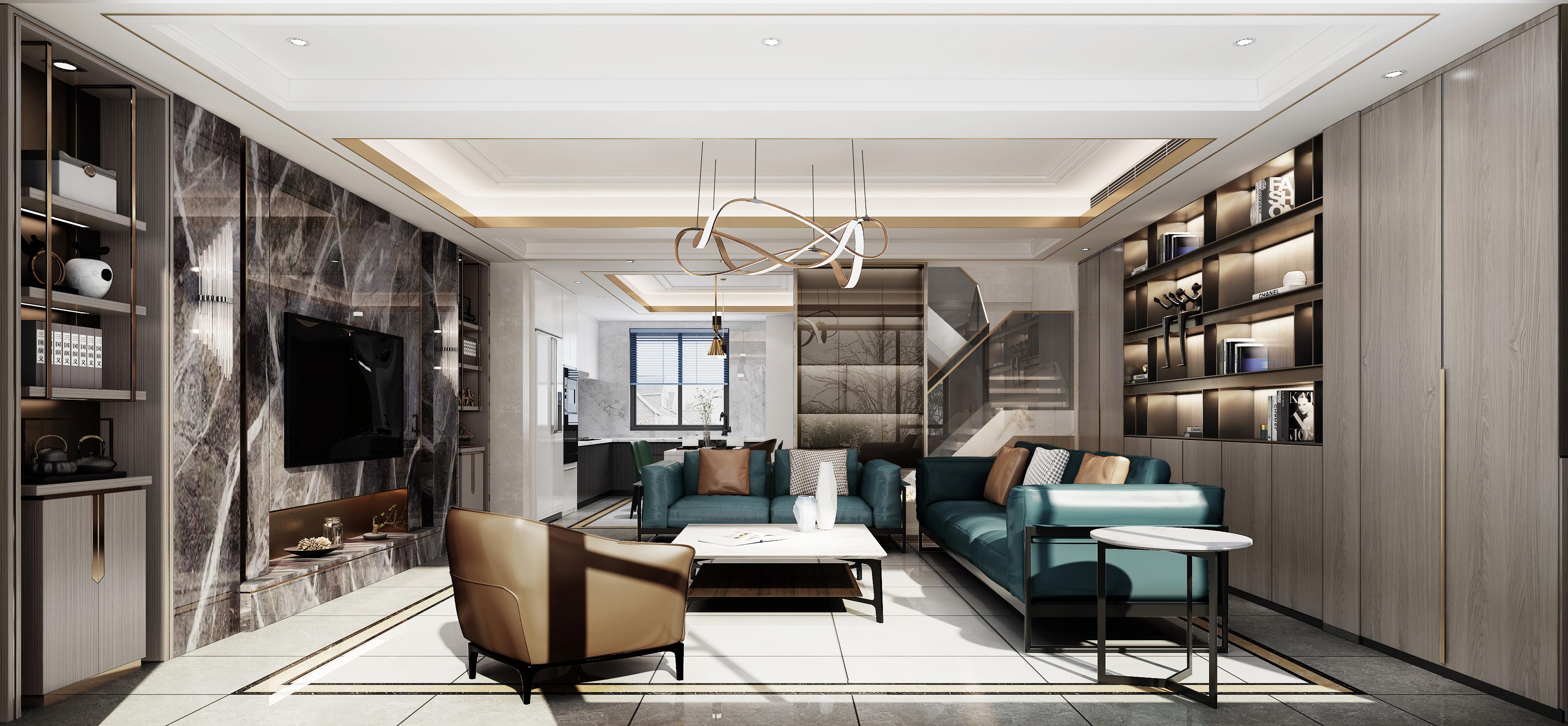 无锡别墅装饰新力朗诗熙华府210平联排现代轻奢