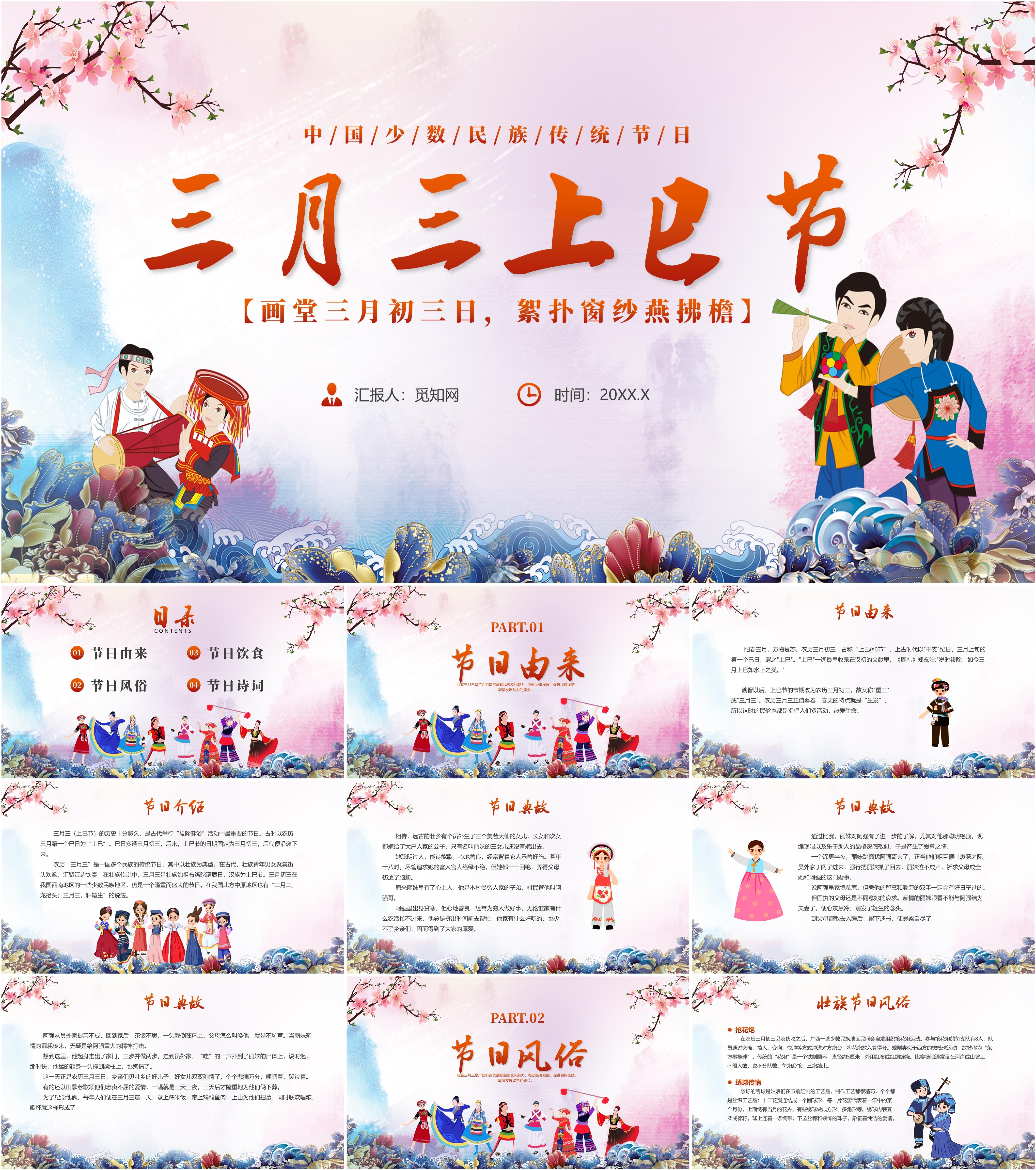 最新10套高质量壮族三月三上巳节ppt课件