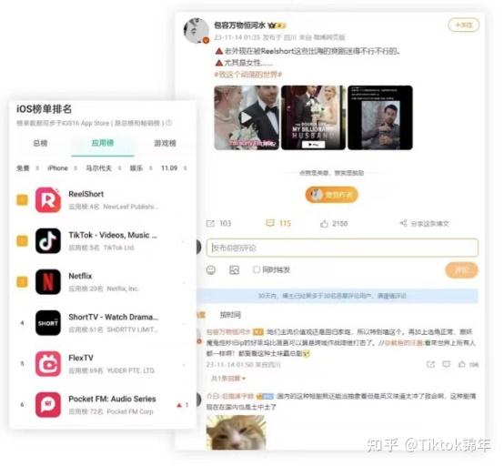 ReelShort排行榜力压TikTok 知乎
