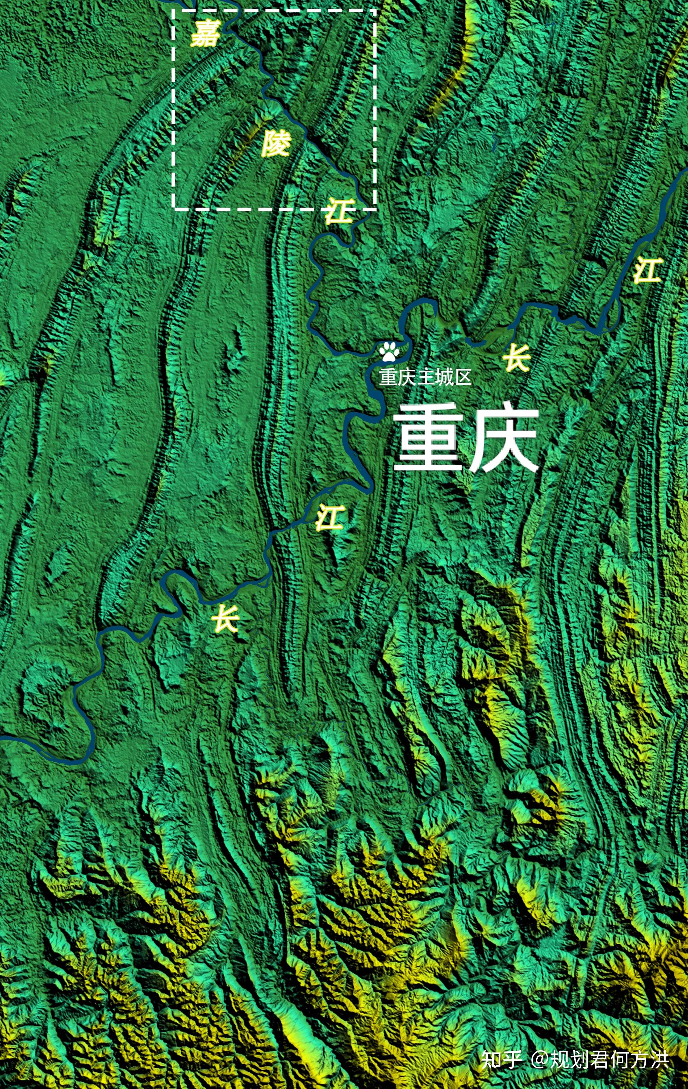 重庆市中心城区的地形图是什么样的?