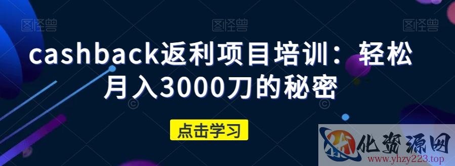 cashback返利项目培训：轻松月入3000刀的秘密插图