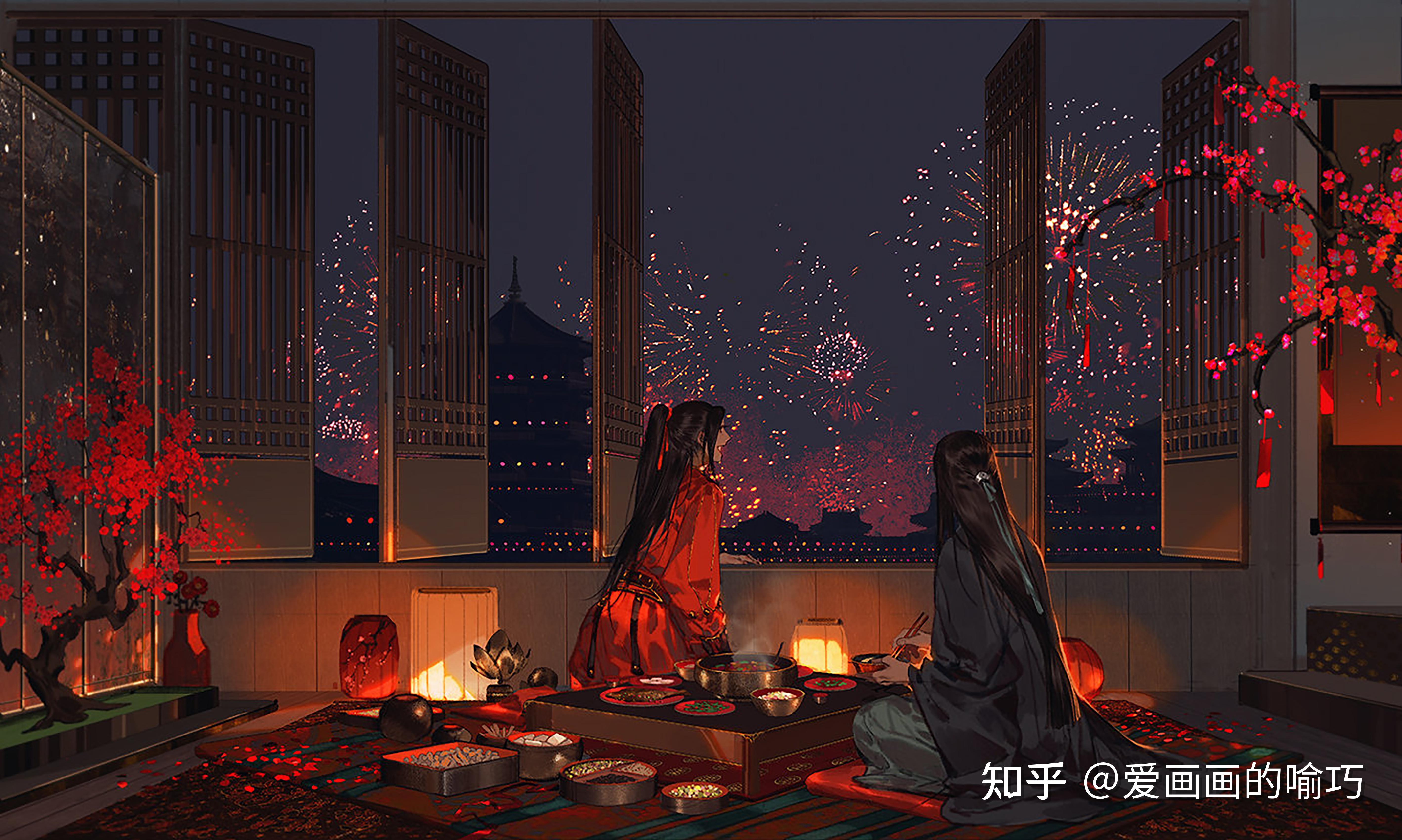 伊吹五月鸡腿子古风插画