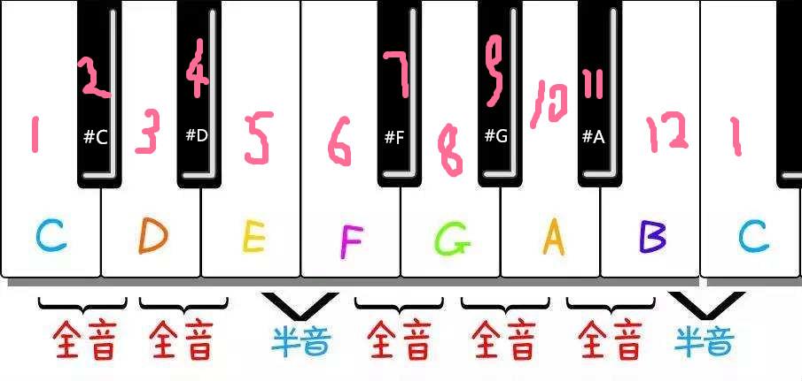 3分钟了解钢琴乐理里的全音和半音 知乎