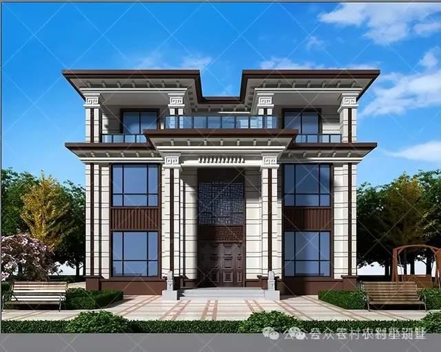 22套三层新中式别墅,复古与现代完美融合新中式农村自建房 - 知乎