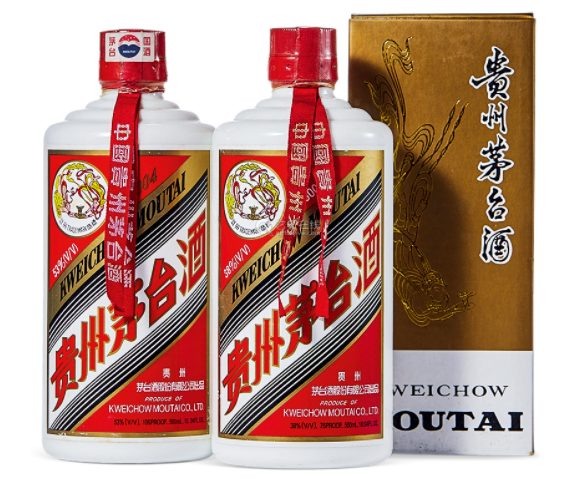 【未開封】 古酒　貴州茅台酒　2004年　白酒 2004年产飞天牌茅台酒Kweichow Flying Fairy Moutai (4 BT50) | Liquid