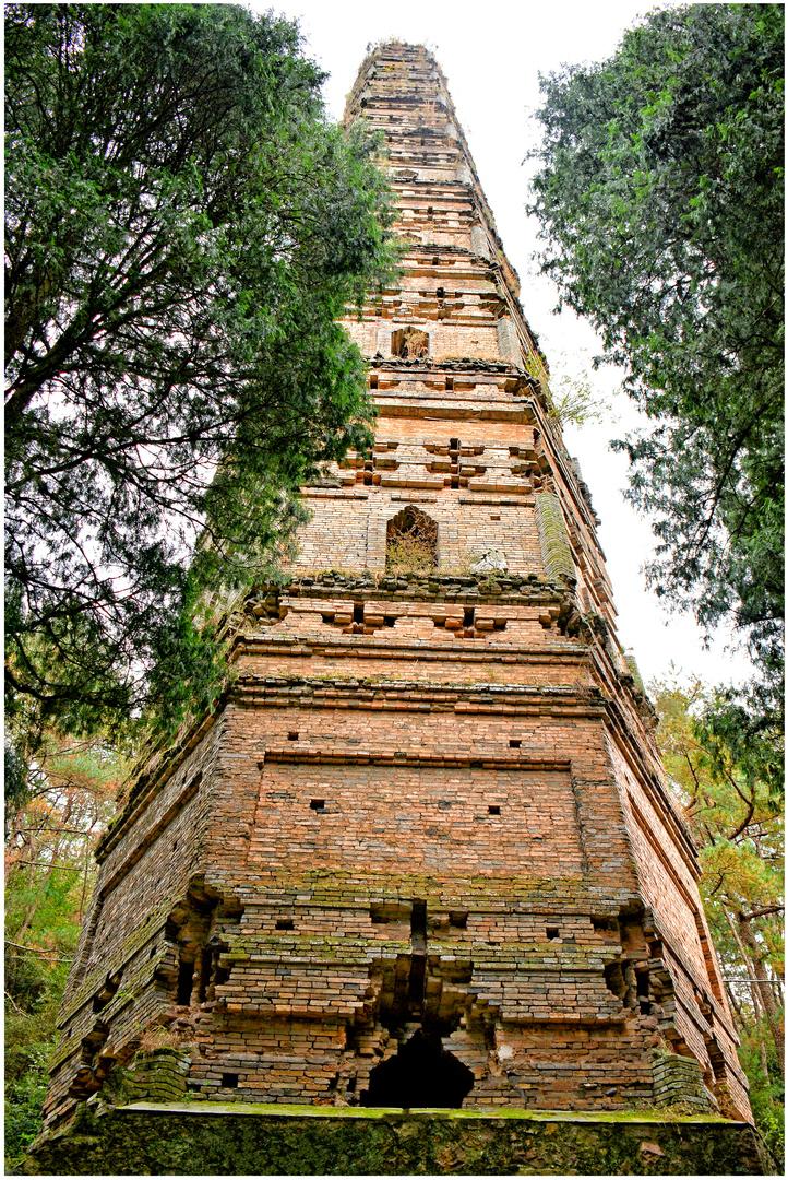 会昌法难中被毁损的国清寺隋塔(图源网络,仅供参考)