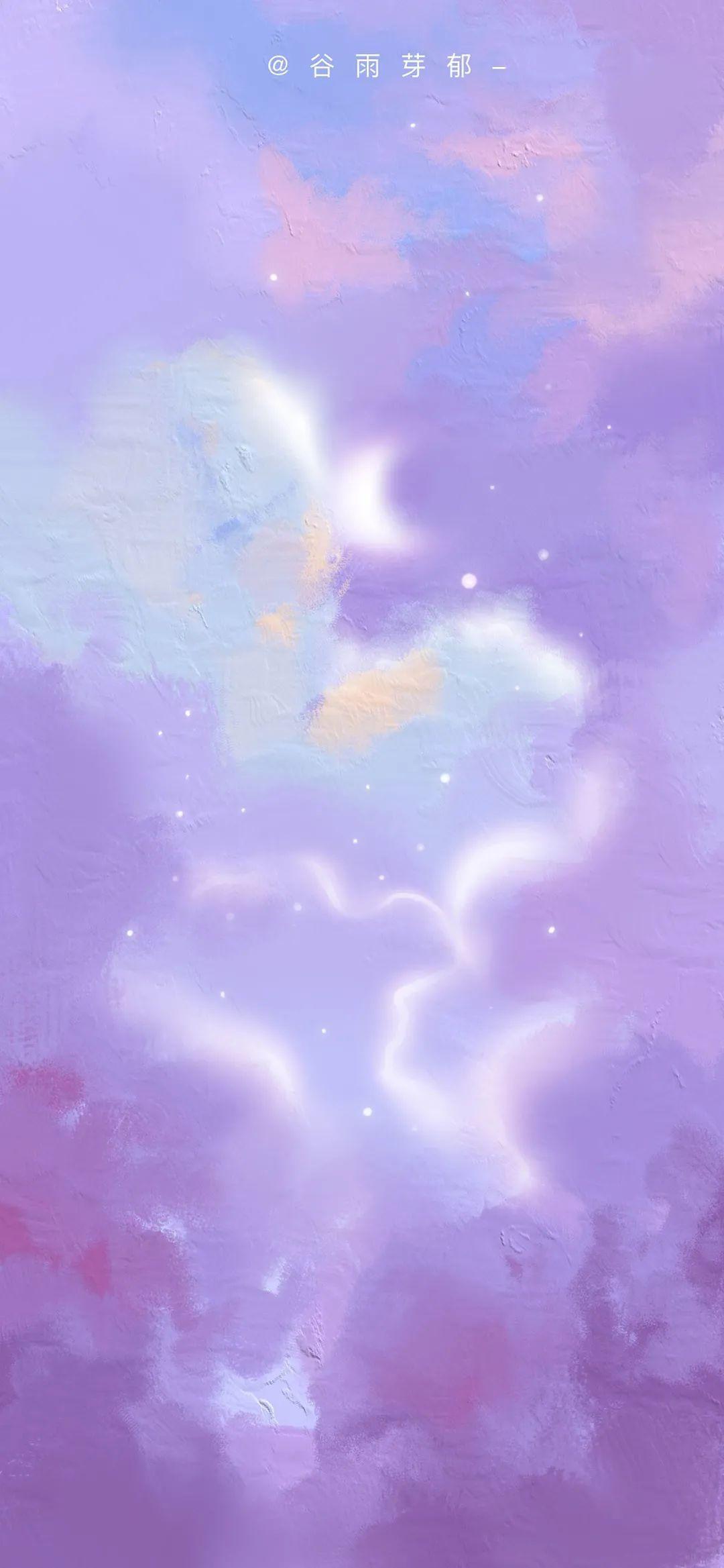 紫色可爱云朵壁纸图片