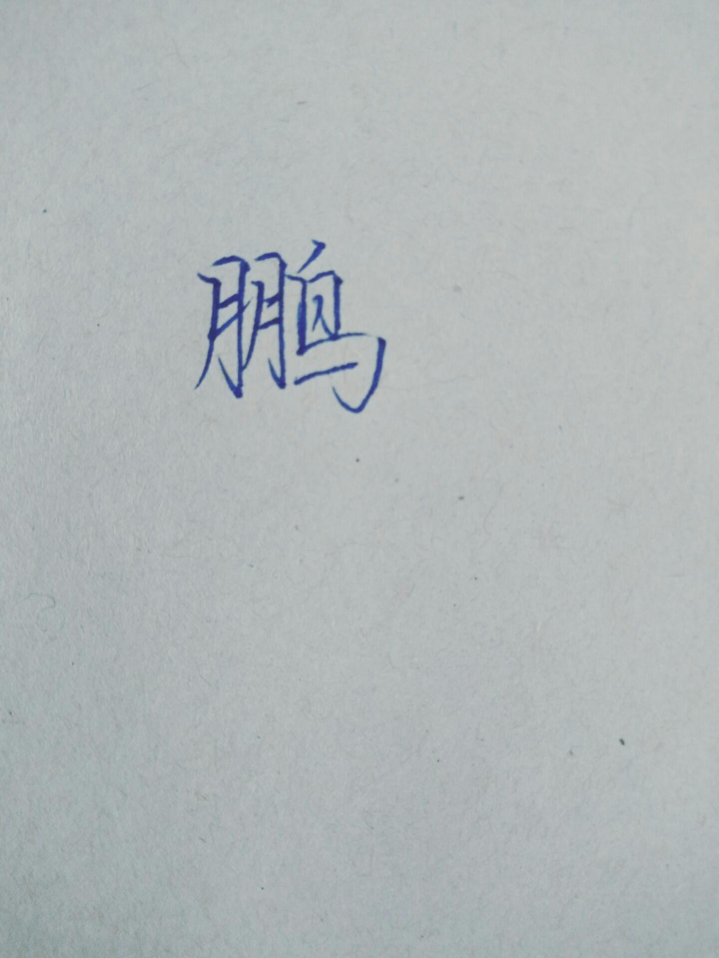 鹏字怎么写好看?