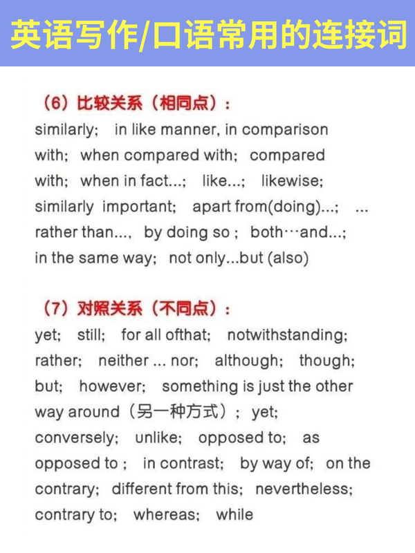 英语口语、写作常用的连接词 - 知乎