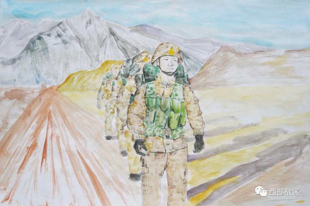 高原兵的世界,水彩的!