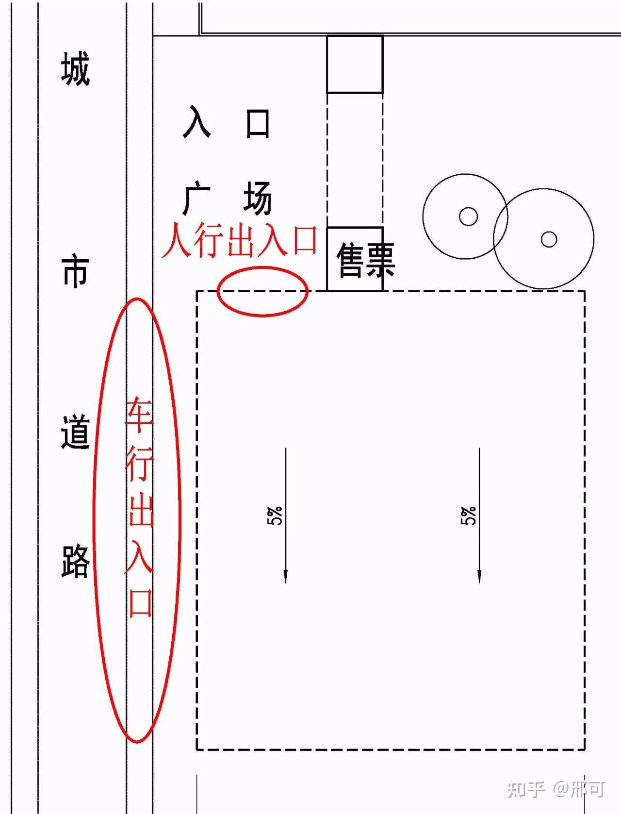 分析内部道路的大致形态及停车位布局