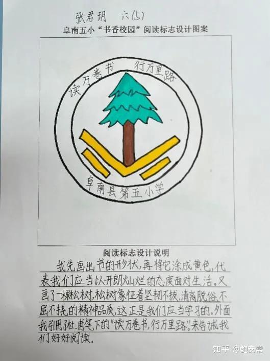 阜阳阜南 第五小学一校一品特色校园读书主题logo设计展示