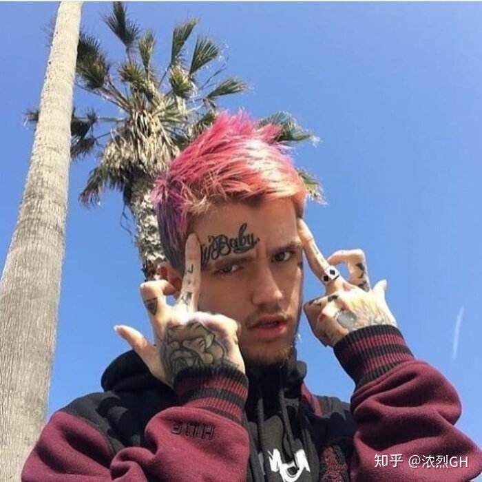 lilpeep额头纹身图片