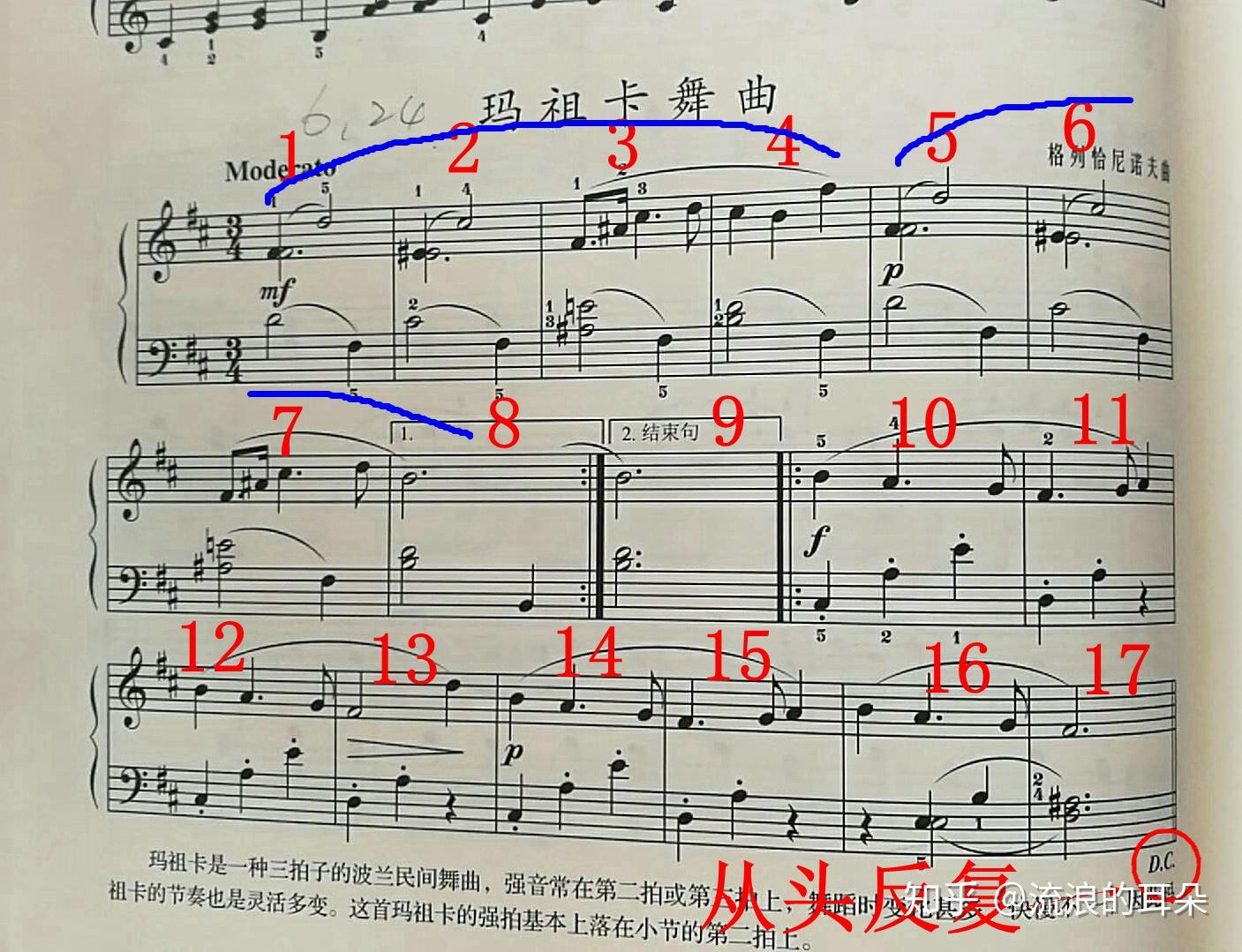 练琴手记钢基1玛祖卡舞曲格列恰尼诺夫