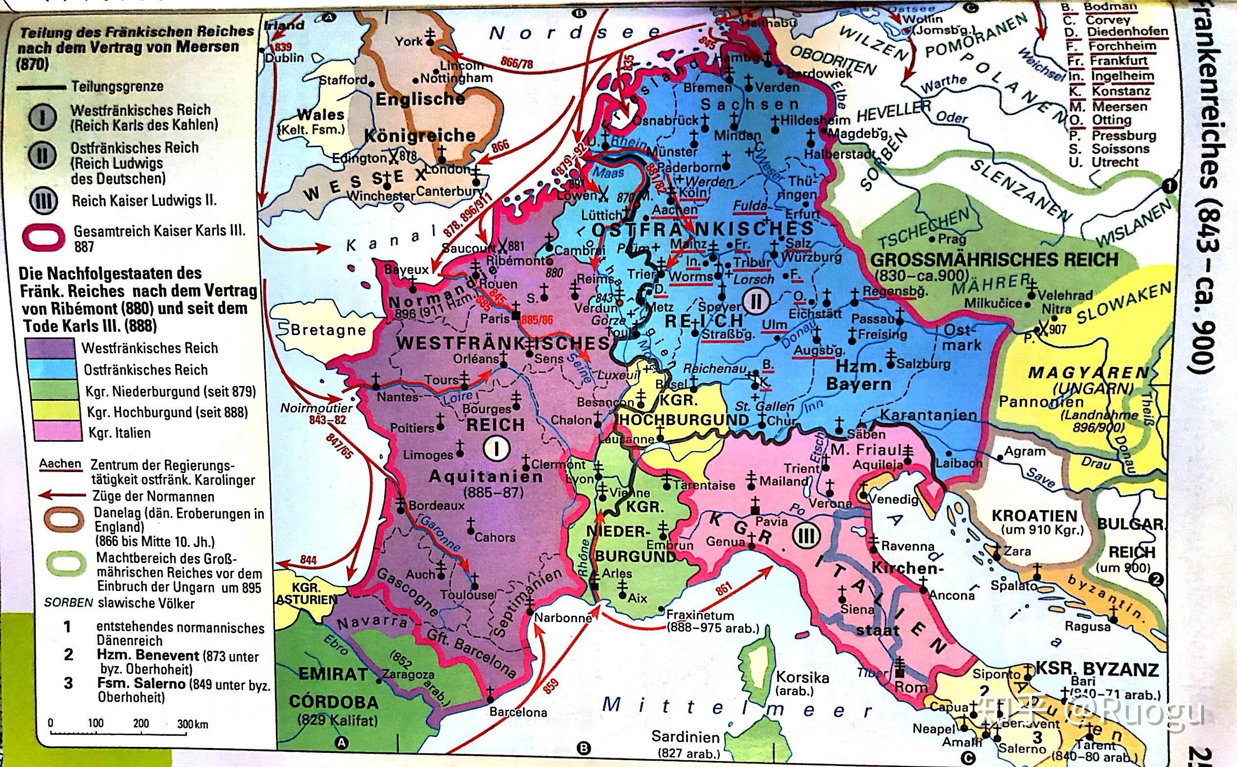 870年的法兰克国家,箭头是诺曼人的进军路线编辑于 2018-06-17 01:02