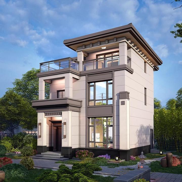 四川宜宾二开间三层乡村别墅,面宽8.7米,带堂屋,占地100