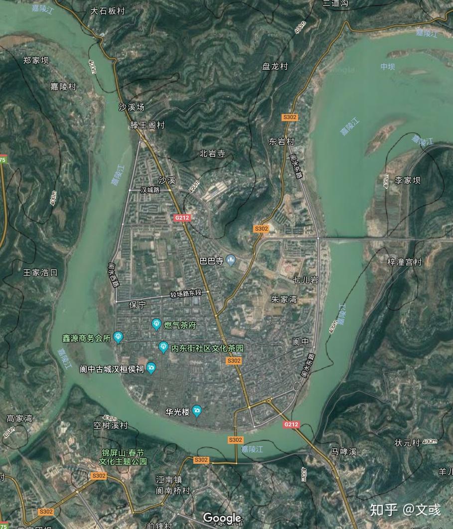 阆中古城地图全景图片
