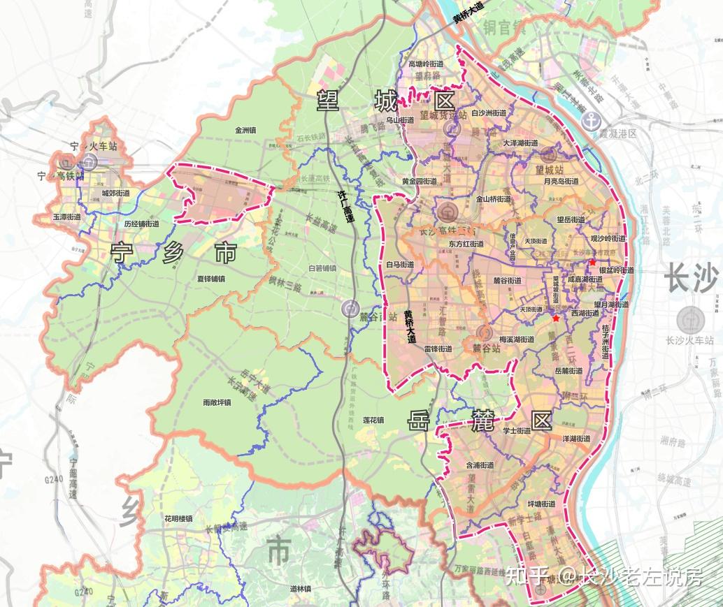 岳麓区最新地图!楼市板块与街道范围有差异!