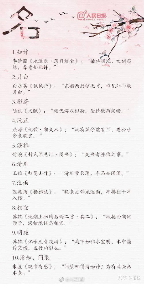 你听过哪些诗情画意且意蕴深长的古风名字？ 知乎 