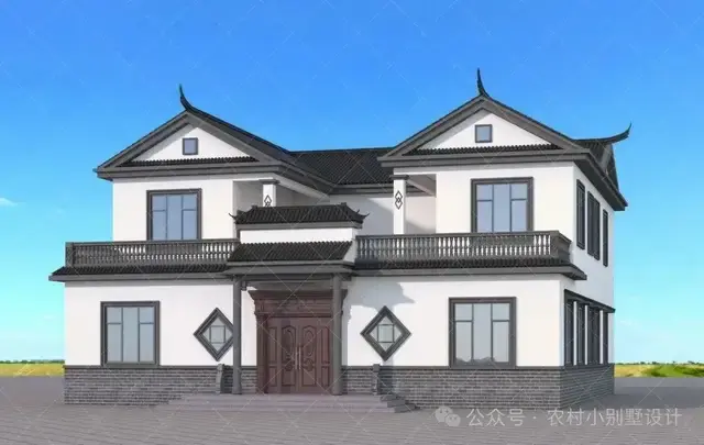 48款二层中式合院别墅,二层新中式四合院农村自建房别墅设计图 - 知乎
