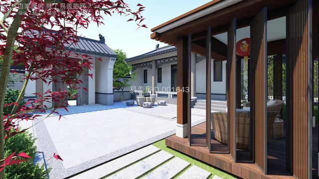 易盖房异形宅基地的重庆永川新中式宅院项目,单层南北房 连廊 围合式