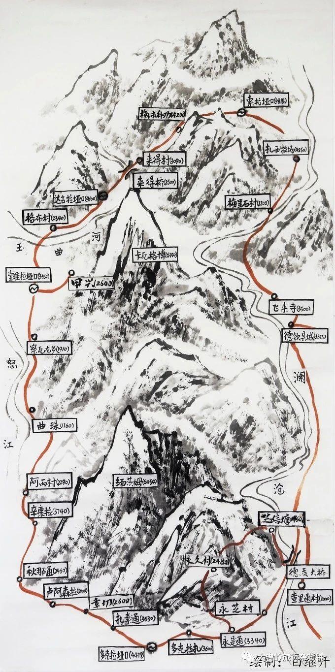 梅里雪山外转线路图图片