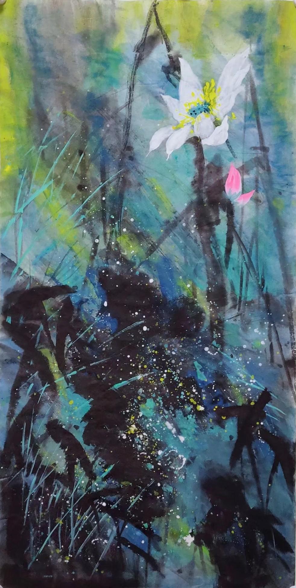 曹玉红泼墨重彩荷花系列作品展