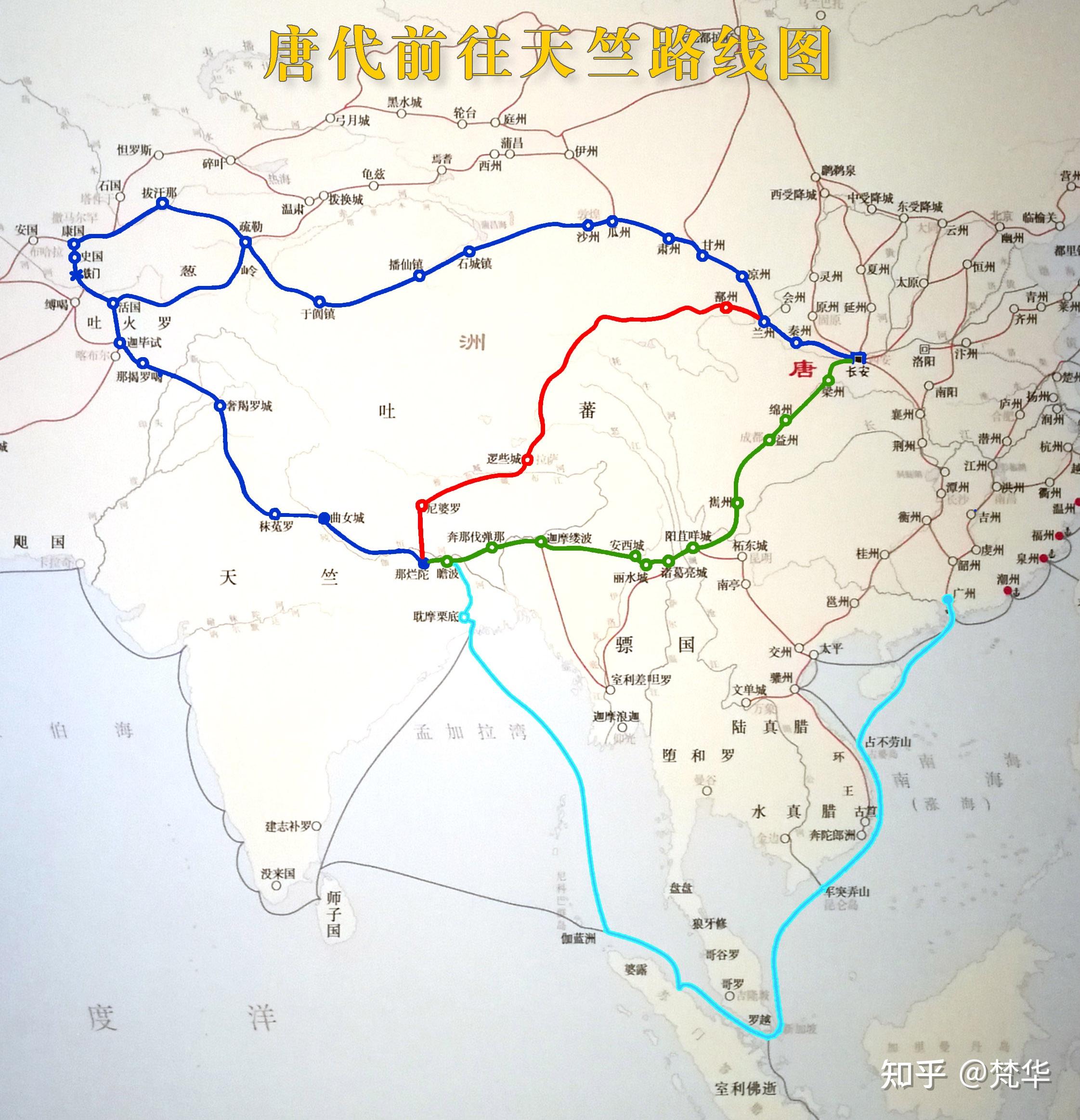 大唐西域记路线图图片