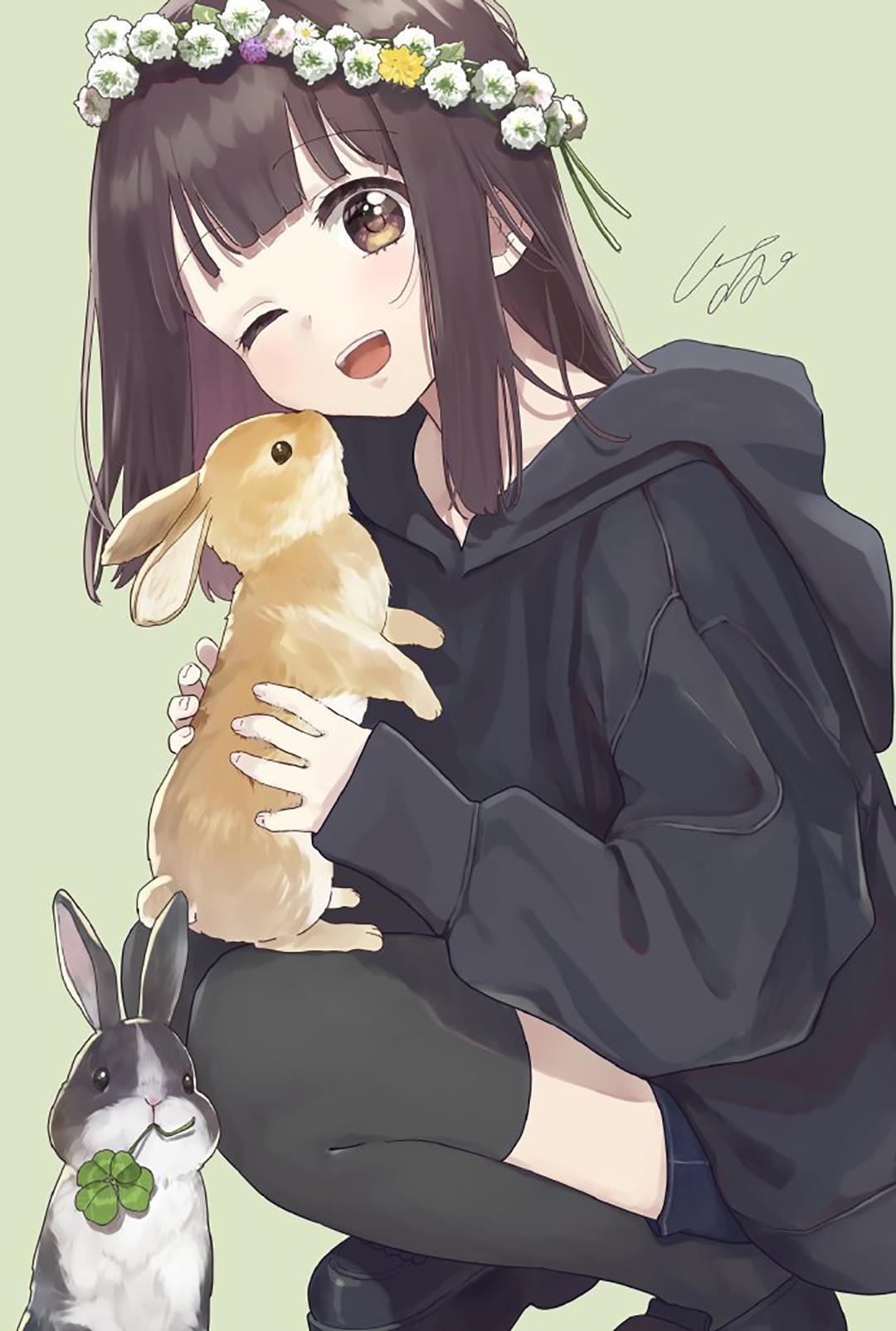 甜美清新的二次元萌甜少女插画,blingbling的大眼睛太美了