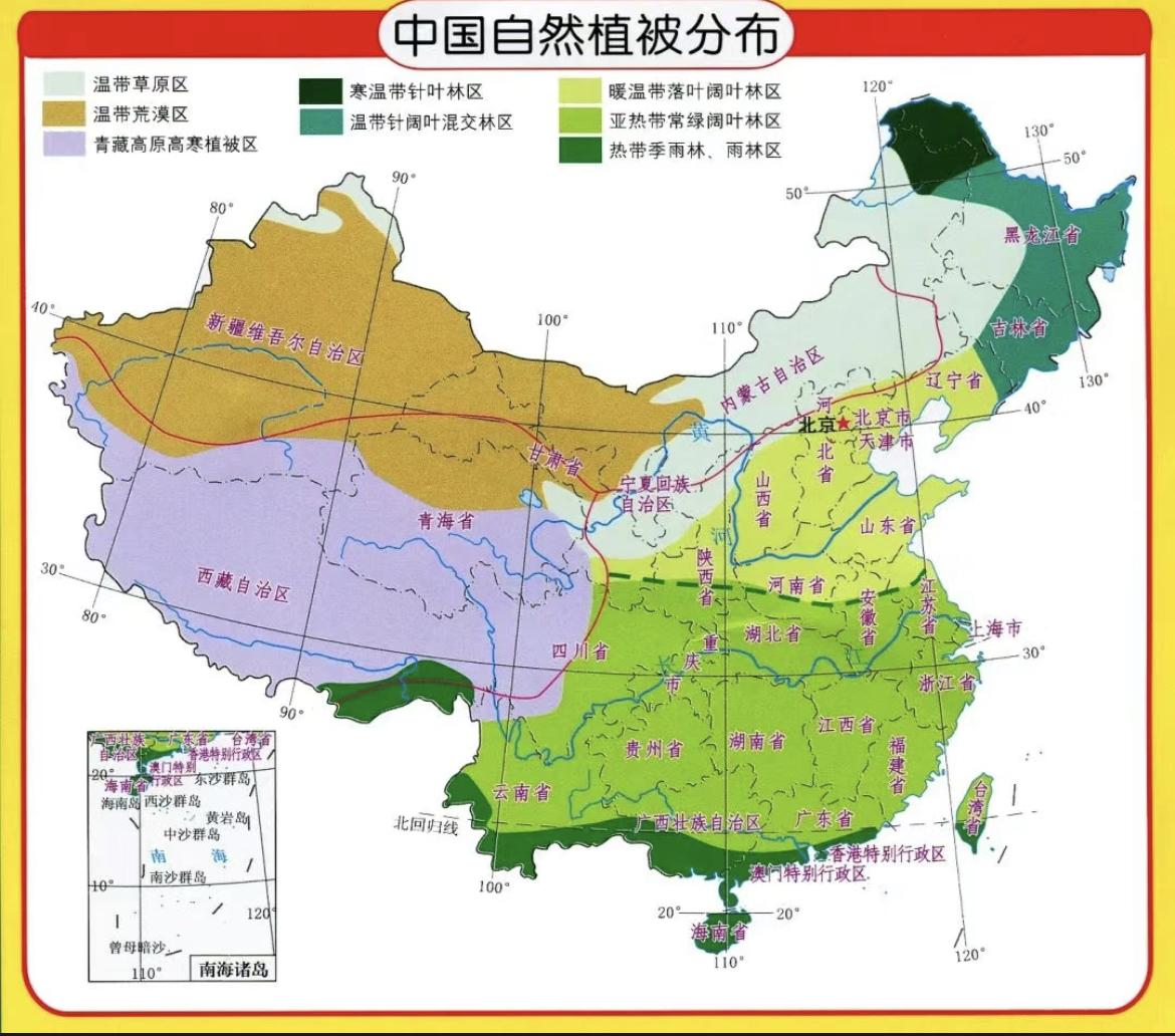 纬度植被类型图图片