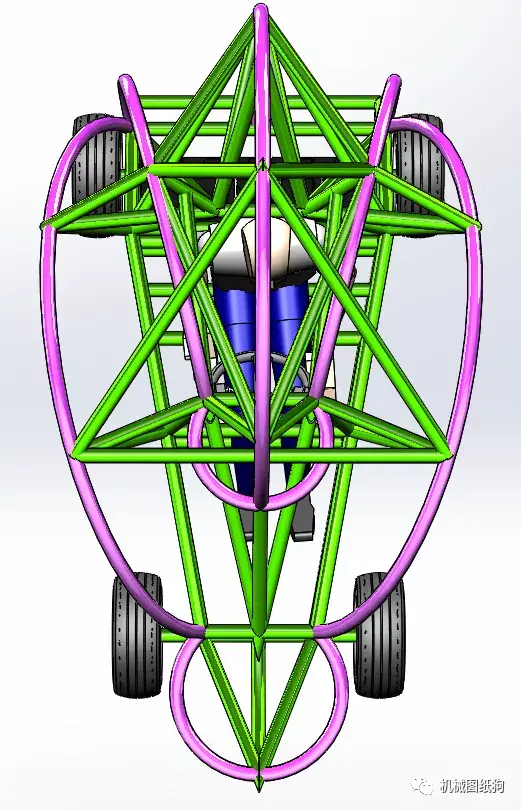 【卡丁赛车】pandemic go-kart怪异的卡丁车钢结构模型3d图纸 step