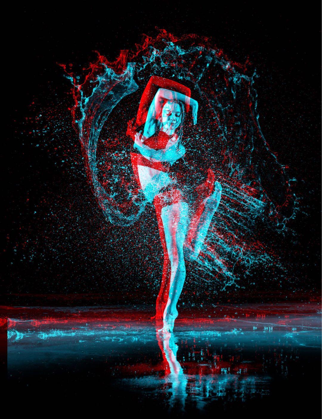 照片里的红蓝光影是怎么拍到的